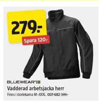 Jula BLUEWEAR':= Vadderad arbetsjacka herr erbjuda