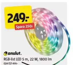 Jula RGB-list LED 5 m, 22 W, 1800 Im erbjuda