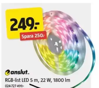 Jula RGB-list LED 5 m, 22 W, 1800 Im erbjuda