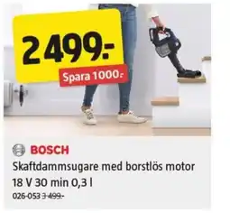 Jula Skaftdammsugare med borstlös motor 18 V 30 min erbjuda