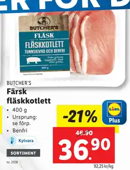 Lidl Färsk fläskkotlett erbjuda