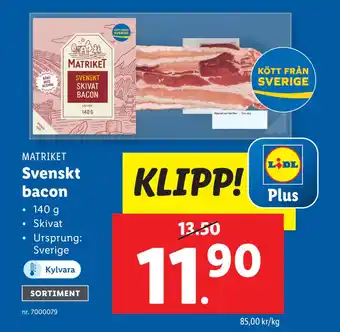 Lidl Svenskt bacon erbjuda