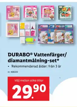 Lidl DURABO Vattenfärger/ diamantmålning-set erbjuda