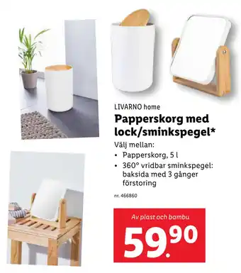 Lidl Papperskorg med lock/sminkspegel erbjuda