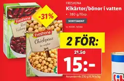 Lidl Kikärtor/bönor i vatten erbjuda