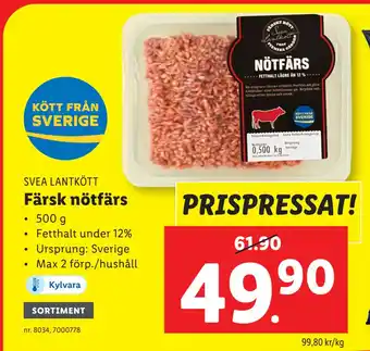 Lidl Färsk nötfärs erbjuda