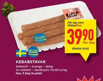 Willys GARANT Kebabstavar erbjuda