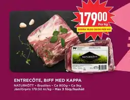 Willys Entrecôte, biff med kappa erbjuda