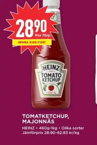 Willys HEINZ Tomatketchup, majonnäs erbjuda