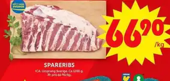 ICA Maxi ICA Spareribs erbjuda