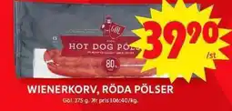 ICA Maxi GÖL Wienerkorv, röda pölser erbjuda