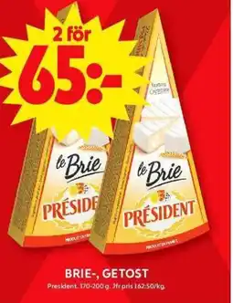 ICA Maxi PRESIDENT Brie-, getost erbjuda