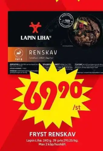 ICA Maxi LAPIN LIHA Fryst renskav erbjuda