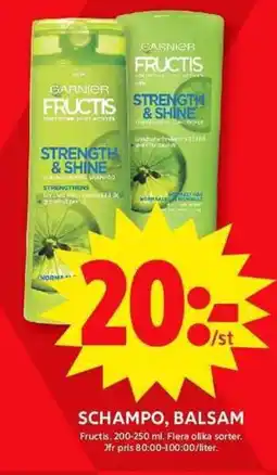 ICA Maxi FRUCTIS Schampo, balsam erbjuda