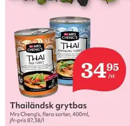 Hemköp MRS CHENG'S Thailändsk grytbas erbjuda