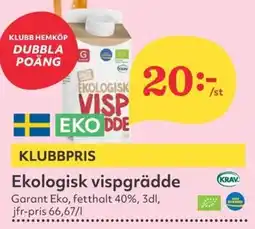 Hemköp GARANT Ekologisk vispgrädde erbjuda