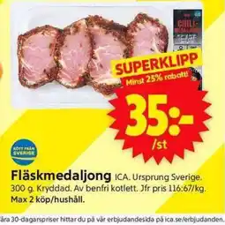 ICA Supermarket ICA Fläskmedaljong erbjuda