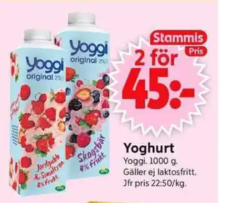 ICA Supermarket YOGGI Yoghurt erbjuda