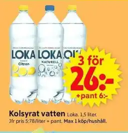 ICA Supermarket LOKA Kolsyrat vatten erbjuda