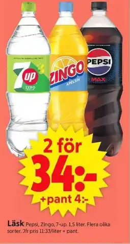 ICA Supermarket Läsk Pepsi, Zingo, 7-up erbjuda