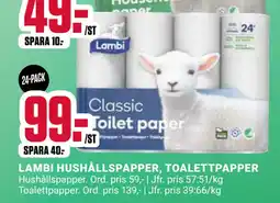 ÖoB LAMBI TOALETTPAPPER erbjuda