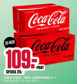 ÖoB COCA-COLA - MAX 3 KÖP/KUND erbjuda