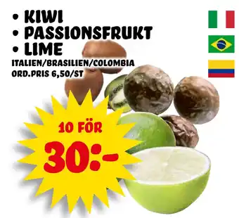 Nelins Kiwi • Passionsfrukt • Lime erbjuda