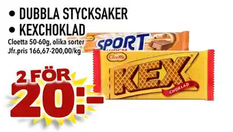 MatArket DUBBLA STYCKSAKER • KEXCHOKLAD erbjuda