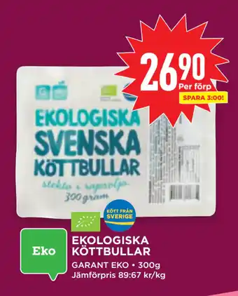 Willys EKOLOGISKA KÖTTBULLAR erbjuda