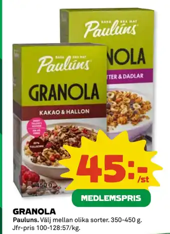 Coop Daglivs GRANOLA erbjuda