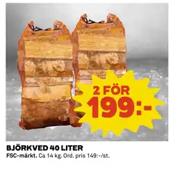 Coop Daglivs BJÖRKVED 40 LITER erbjuda