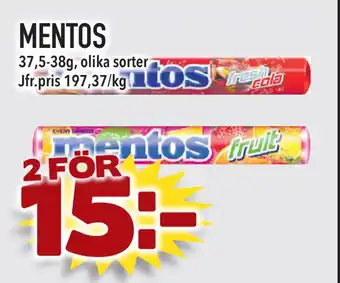 Supergrossen MENTOS erbjuda