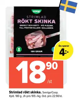 Coop Extra Strimlad rökt skinka erbjuda