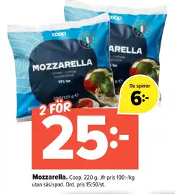 Coop Extra Mozzarella erbjuda