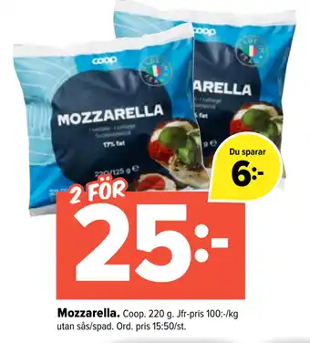 Coop Extra Mozzarella erbjuda