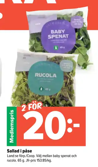 Coop Extra Sallad i påse erbjuda