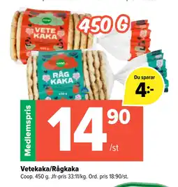 Coop Extra Vetekaka/Rågkaka erbjuda