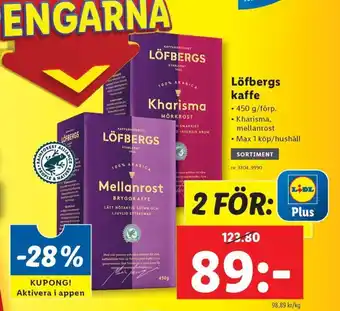 Lidl LÖFBERGS kaffe erbjuda