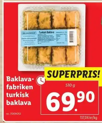 Lidl BAKLAVA- fabriken turkisk baklava erbjuda