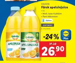 Lidl SOLEVITA Färsk apelsinjuice erbjuda