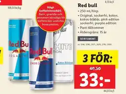 Lidl Red bull erbjuda