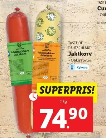 Lidl TASTE OF DEUTSCHLAND Jaktkorv erbjuda