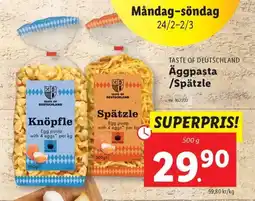 Lidl TASTE OF DEUTSCHLAND Äggpasta /Spätzle erbjuda