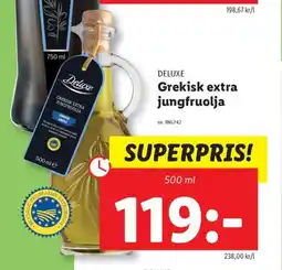 Lidl DELUXE Grekisk extra jungfruolja erbjuda