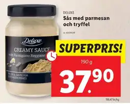 Lidl DELUXE Sås med parmesan och tryffel erbjuda