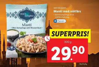 Lidl 1001 DELIGHTS Manti med nötfärs erbjuda