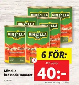 Lidl MINELLA krossade tomater erbjuda