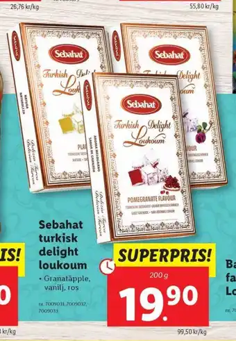 Lidl SEBAHAT turkisk delight loukoum erbjuda