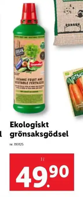 Lidl Ekologiskt och grönsaksgödsel erbjuda