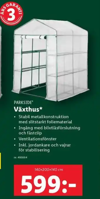 Lidl PARKSIDE Växthus erbjuda